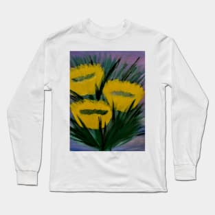 abstract yellow wildflower Long Sleeve T-Shirt